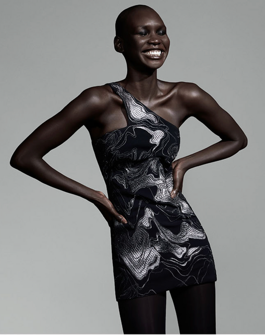 Lunar Veins One-Shoulder Mini